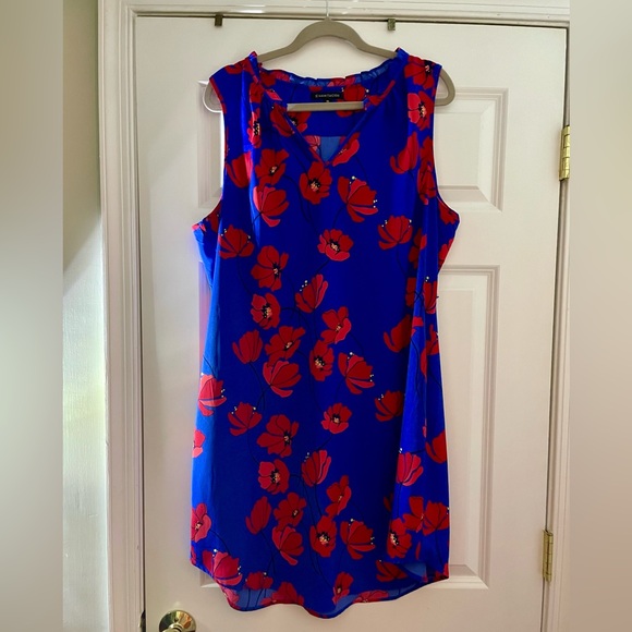 41 Hawthorn Cobalt and Scarlet Floral Midi Dress - Picture 1 of 5
